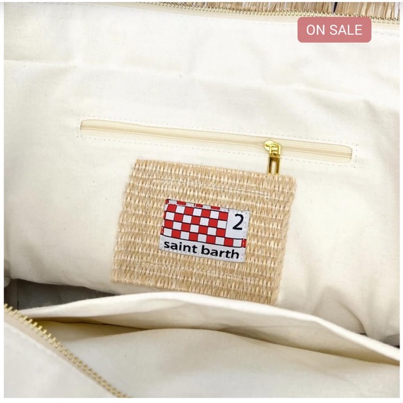 Saint Barth Beach Chic Embroidered Straw Tote - Picture 5 of 5